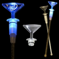 9" Blue Martini Light-Up Cocktail Stirrers